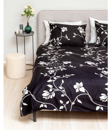 Sateen bedding set AGGI 20-1385-BLACK 140x200, 50x70 cm