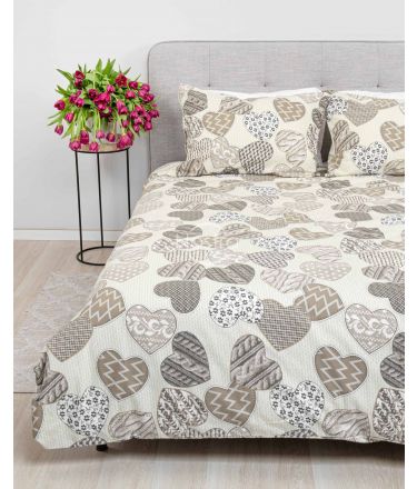Flannel bedding set BAILEY 40-1439-BEIGE