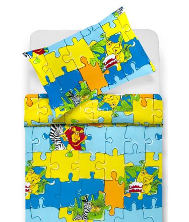Детское постельное белье PUZZLE 10-0102-BLUE 140x200, 50x70 cm