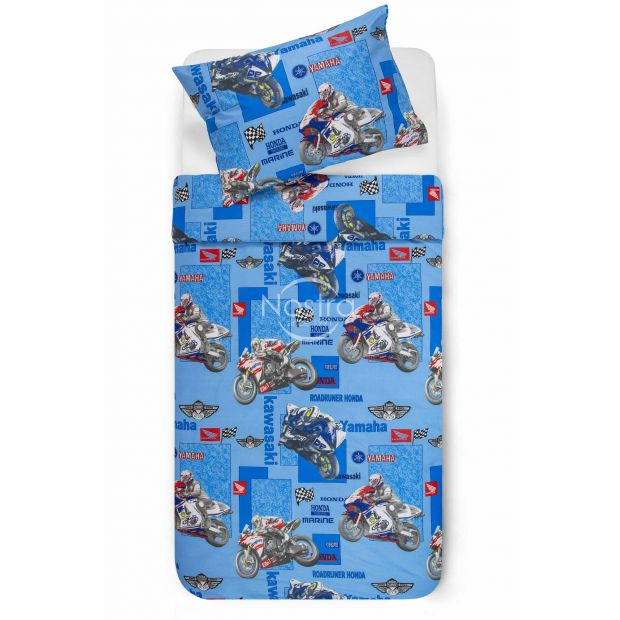 Детское постельное белье MOTORBIKE 10-0166-BLUE 140x200, 50x70 cm