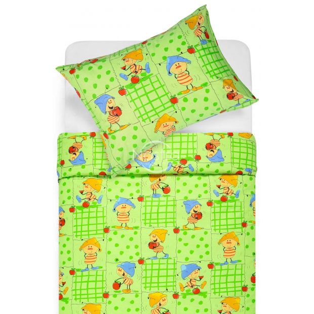 Детское постельное белье PLAYFUL FRIENDS 10-0077-GREEN 2 140x200, 50x70 cm