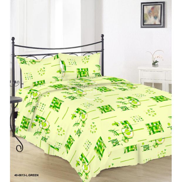 Lõuendriidest voodipesukomplekt DAYLA 40-0613-LIGHT GREEN
