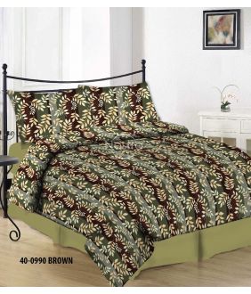 Polycotton bedding set SALE 40-0990-BROWN