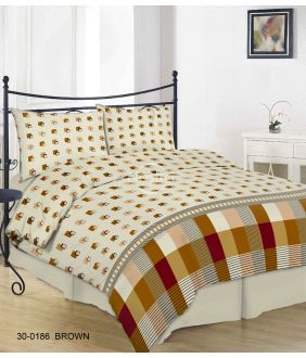 Cotton bedding set DAWSON 30-0186-BROWN
