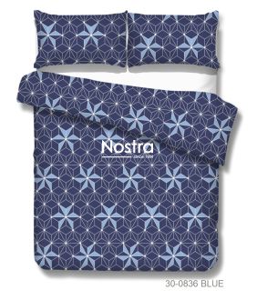 Polycotton bedding set GEOMETRY 30-0836-BLUE 30-0836-BLUE