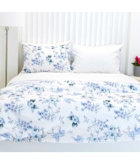 PREMIUM maco sateen bedding set CAMILLIE 20-1926/30-0875-BLUE LIGHT LILAC 20-1926/30-0875-BLUE LIGHT LILAC