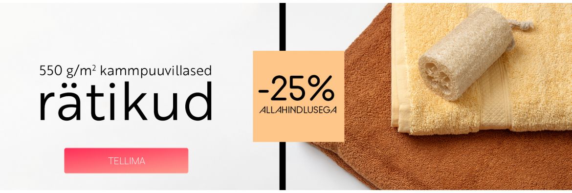 550 g/m2 kammpuuvillased rätikud -25% allahindlusega / desktop