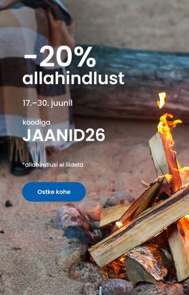 17.–30. juunil -20% allahindlust koodiga JAANID26 *allahindlusi ei liideta/mobile
